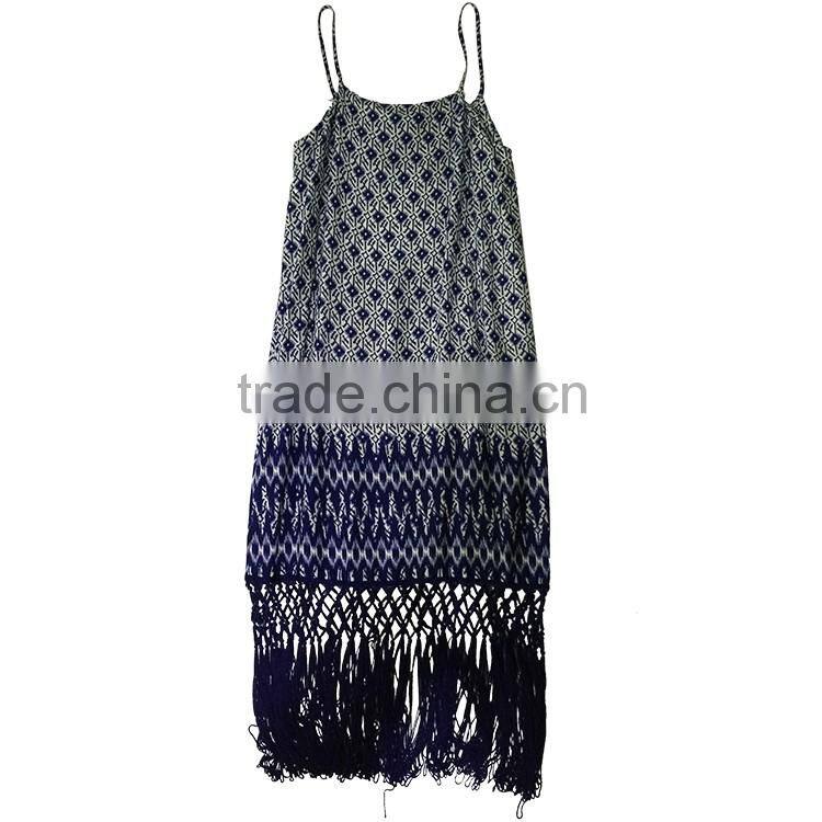 2016 new product wholesale cocktail Breathable print knitted dress with bandage