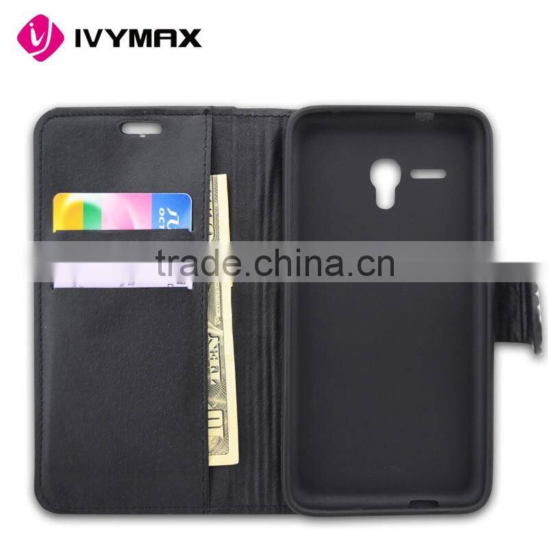 2016 latest new design full body bling diamond leather flip wallet case pouch for alcatel fierce xl