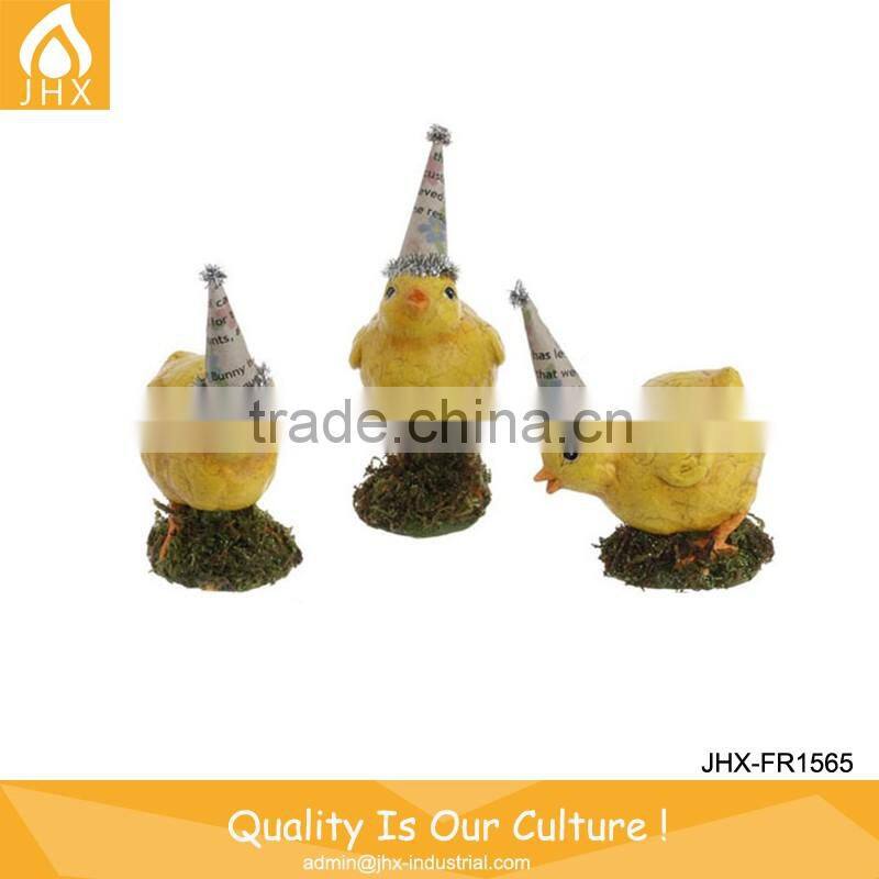 Big and Small Polyresin Chicken Plush Easter Bunny