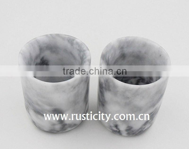 Christmas black glass candle jar/ glass jar for candle with lids/ marble candle jars with lid