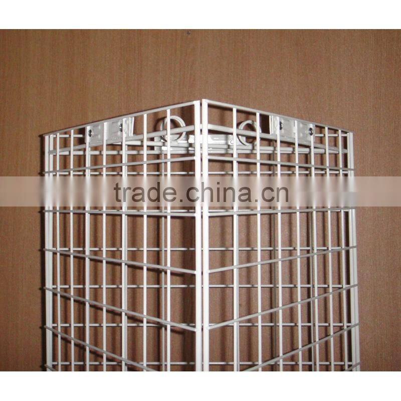 3 sides floor spinning grid wire rack display for promotion purpose