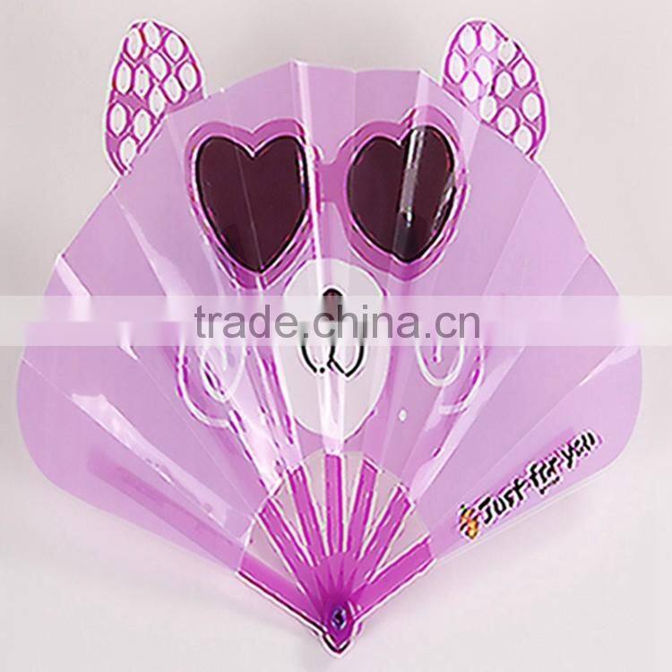 Plastic cartoon fans folding kid plastic hand fan customized printing fans