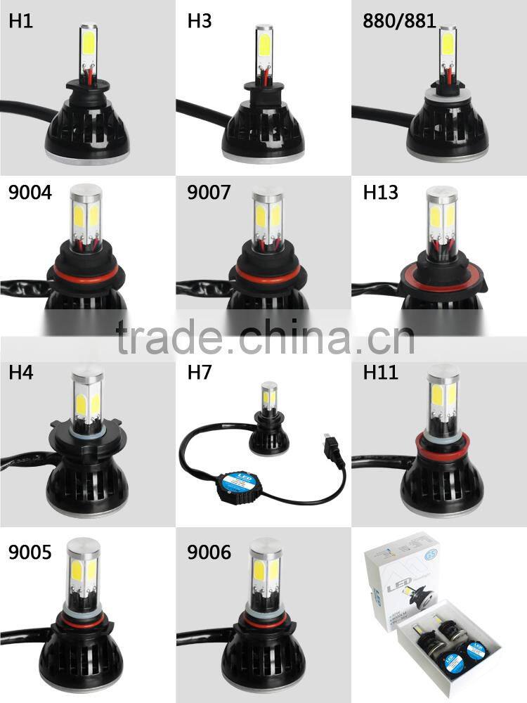4 side LEDs 40W each bulb h4 h7 h9 h11 led headlight replace halogen bulb
