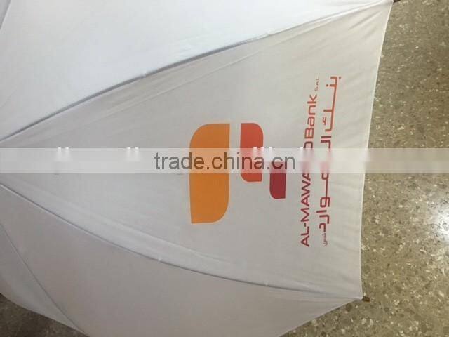 white umbrella 23 INCH 8 RIB auto open promotion white umbrella Quality Wooden white color Umbrella with Wood Shaft Wood Handle