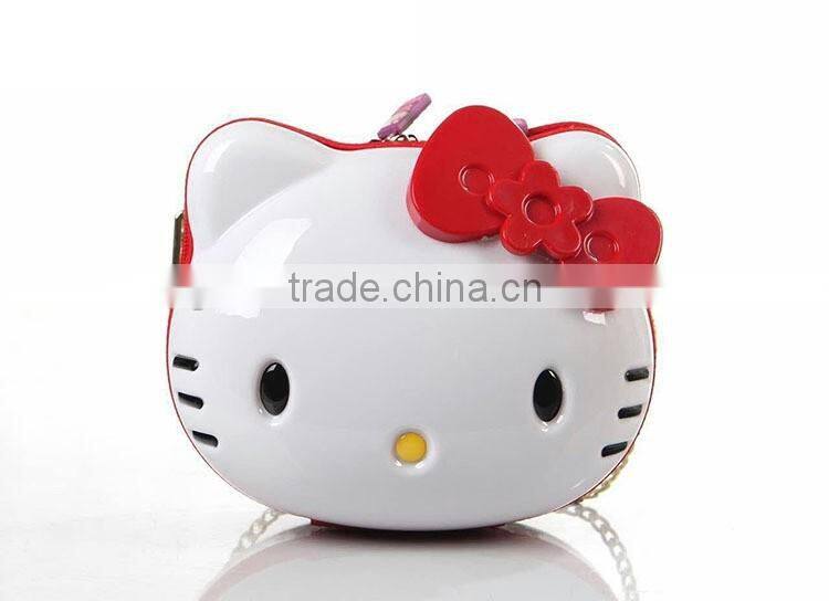 2016 new design bag cute kitty messenger bag hot sell ABS+PC child's bag