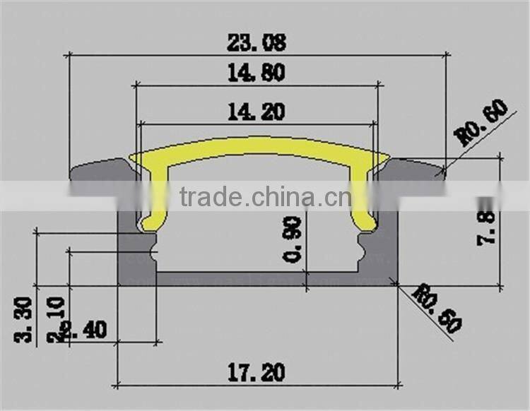 QS-A55 23x8mm Recessed Aluminum LED Profile With Flange linear housing