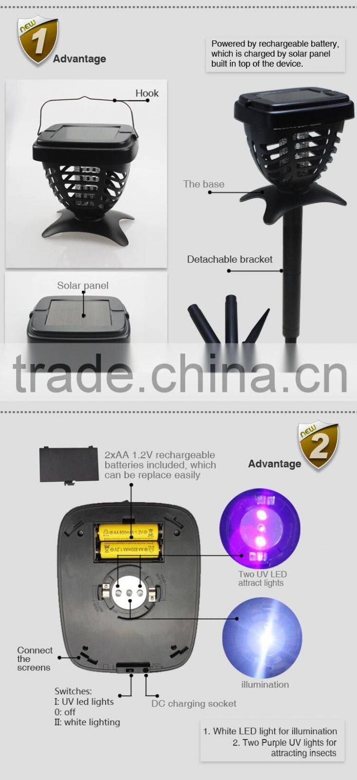 Outdoor Portable Electronic solar mosquito trap lamp AN-C888