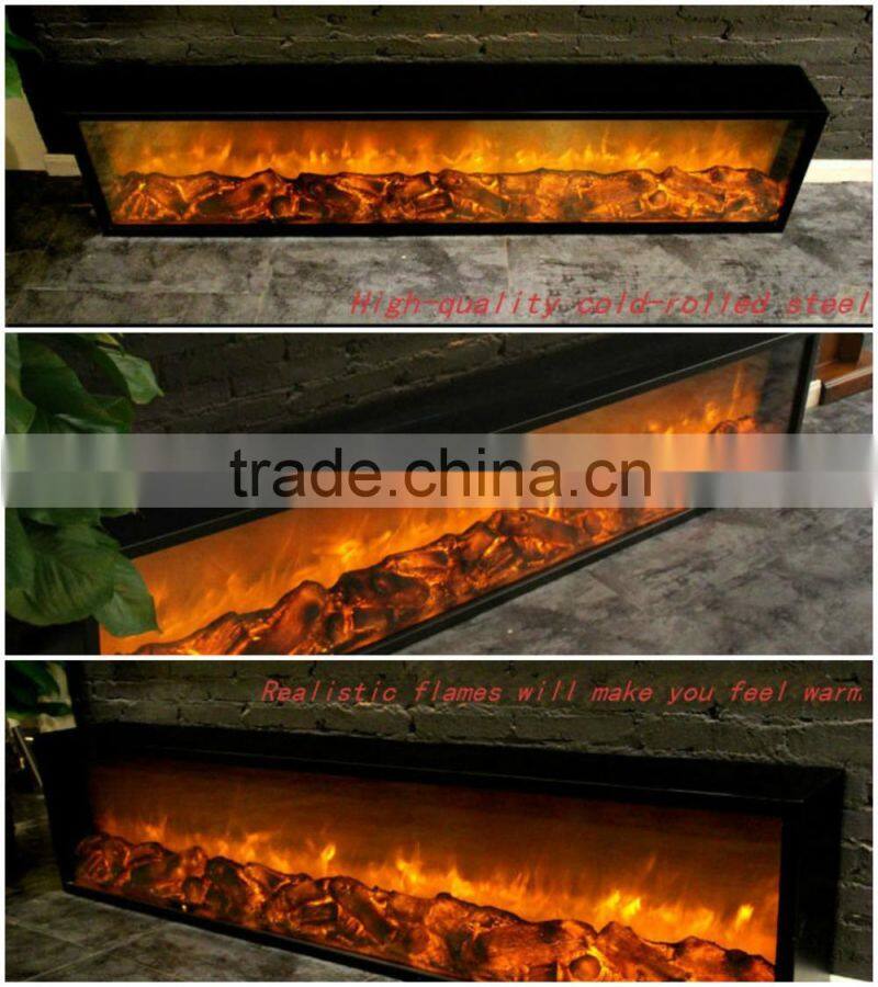 1500mm indoor antique stainless steel electric fireplace