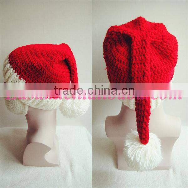 Merry christmas wool hat,handmade woven hat with beard,wool felt christmas hat