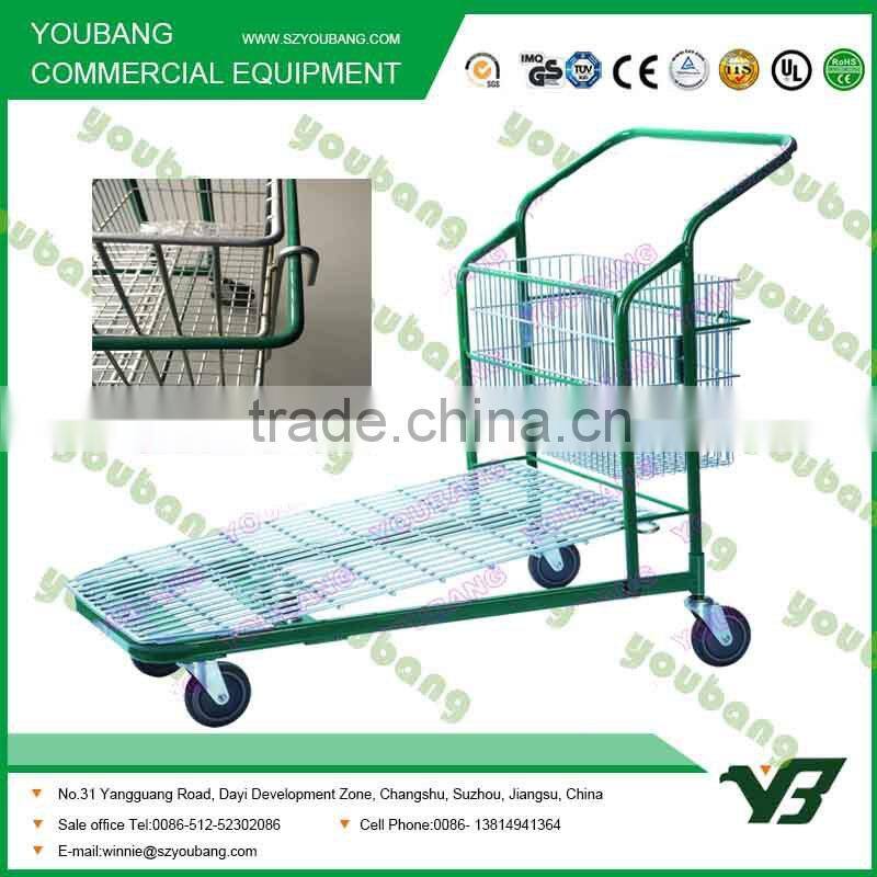 2016 hot sale steel folding Flat Trolley With 4 Wheels