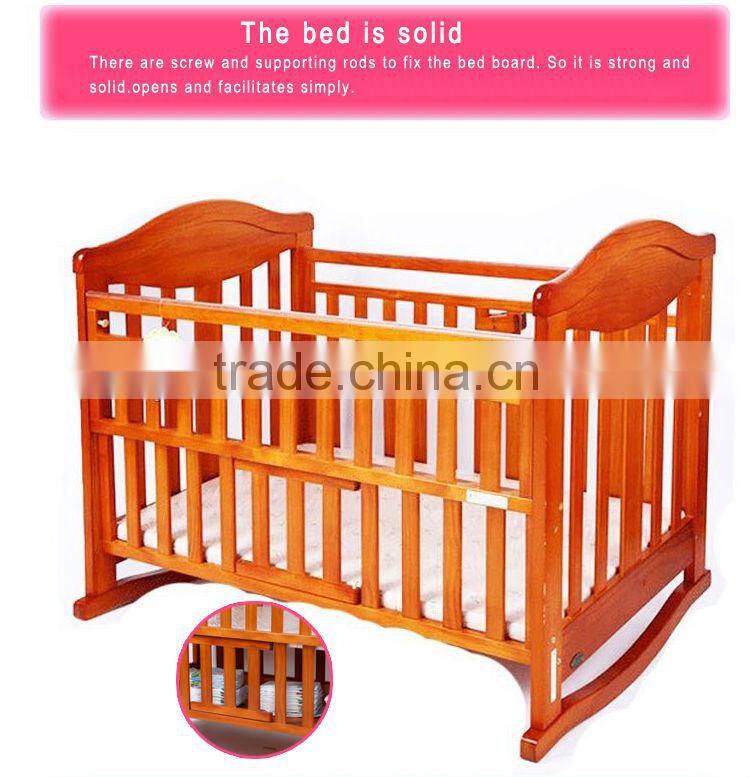 2015 best quality top seller Wooden baby cribs
