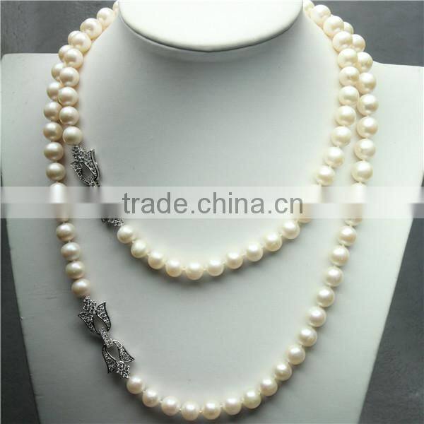 Sweater pearl necklace 8-9mm AA+ long natural pearl necklace