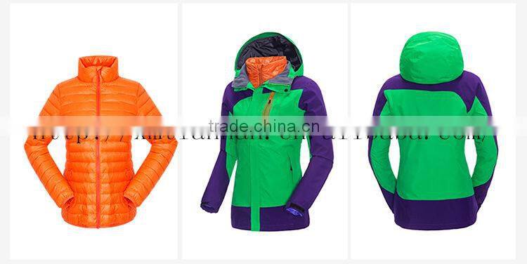 Lday's Interchange Jacket Attachable Fleece Windproof Ski Jacket apparel woman