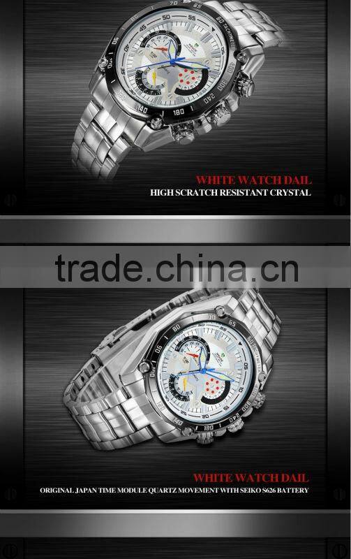 Men sports watch japan quartz movement custom watches fashion wrist branded stainless steel mens hand watch