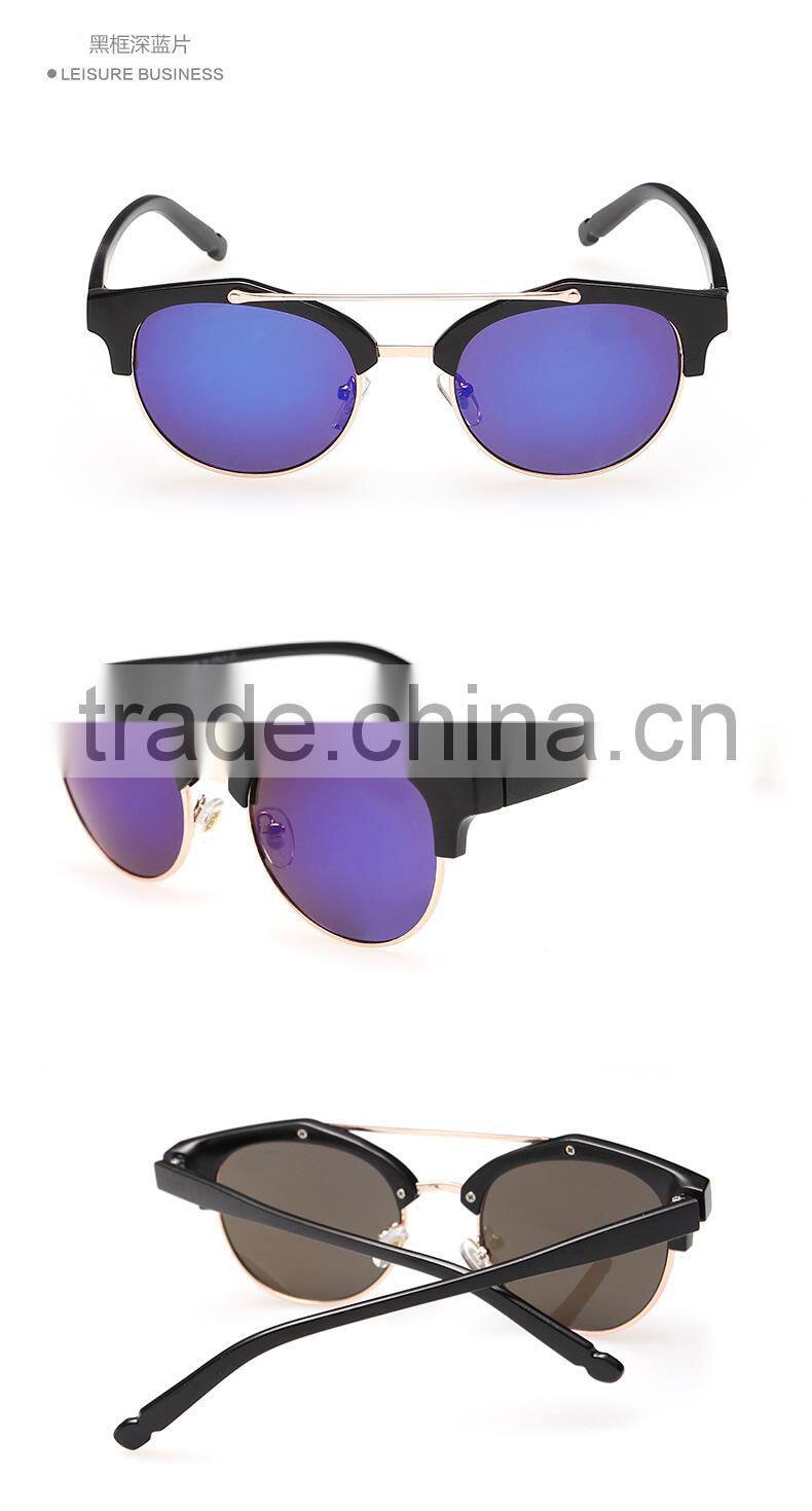 New product Half frame color film sunglasses Retro sunglasses