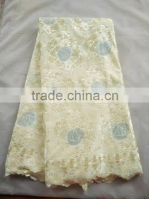 Hot sell nigeria laces swiss voile lace for dressing