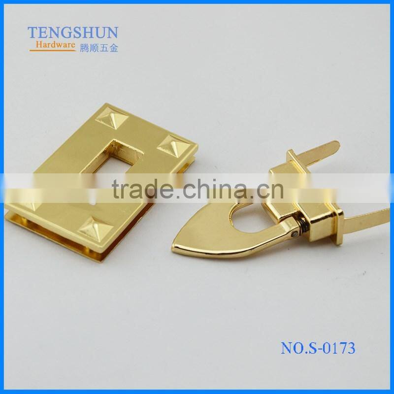 high quanlity zinc alloy decorative twist lock for purse hot sale metel bag parts wholesale