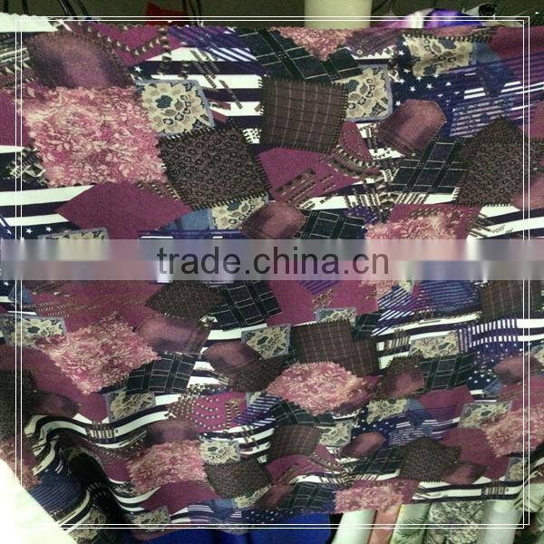 customization digital printed chiffon fabric for fashion suit-dress