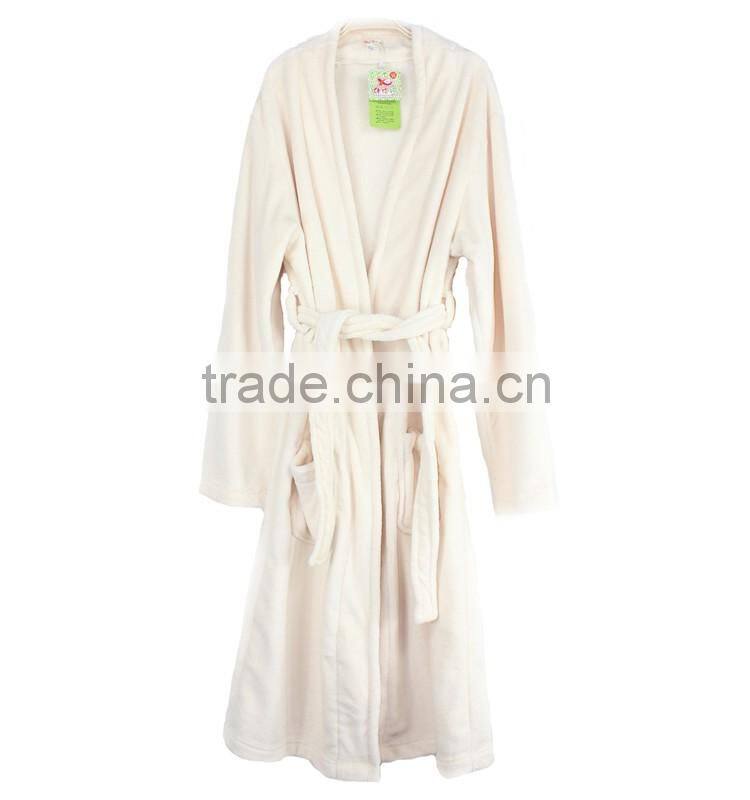 Super soft cheap adults Coral Fleece Bathrobe for the hotel or home