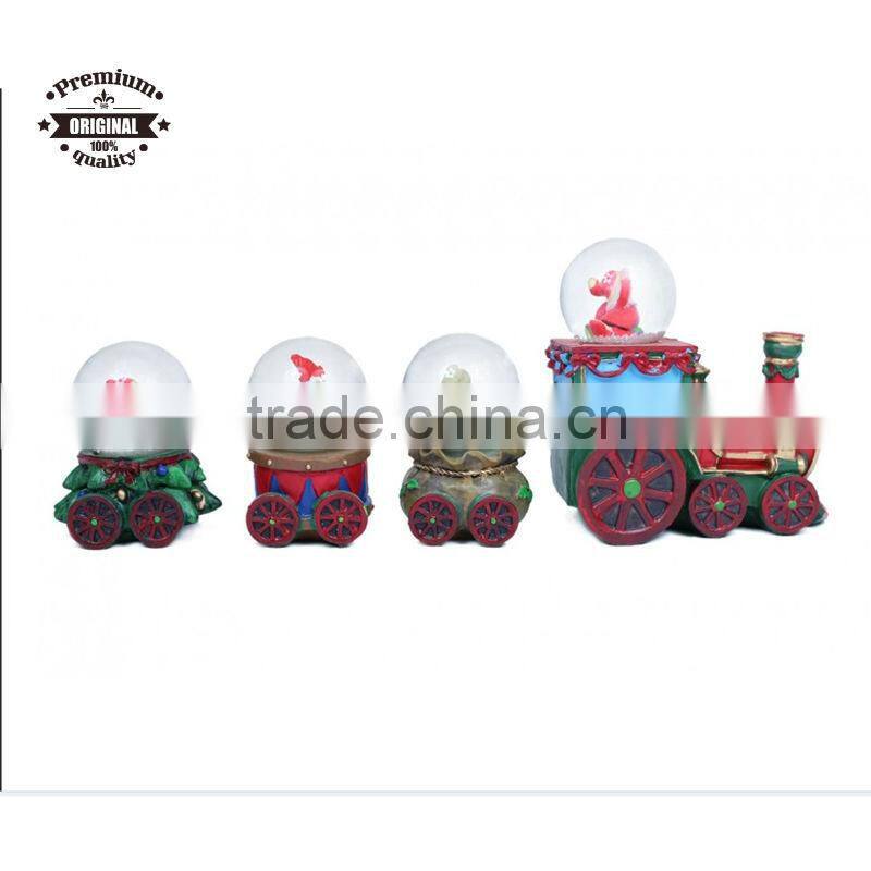 factory direct resin Holiday Waterball Snowglobe Train Se