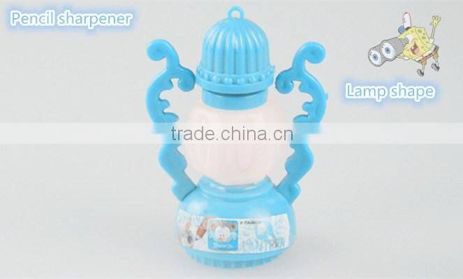 Hot sale Lamp shape plastic funny pencil sharpener with light function