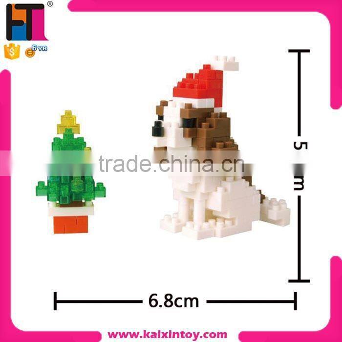 New arrival Santa Claus kids educational ABS plastic DIY micro building block toy