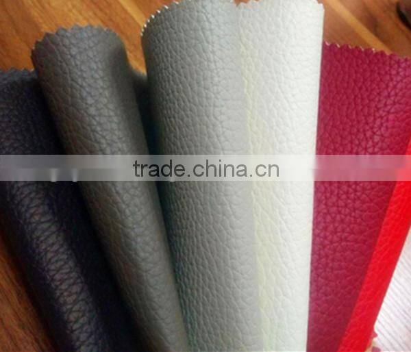 Matte surface PU leather with flock with real leather power backing ,for car seat & sofa usage