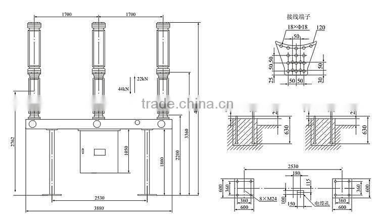 China Manufacturer Supply LW36-126 Outdoor H.V. SF6 circuit breaker