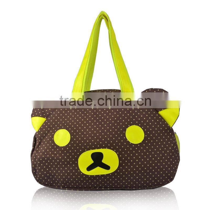 2014 Summer Hot sell Bear Canvas Denim Girl Tote Bag China Manufacturer