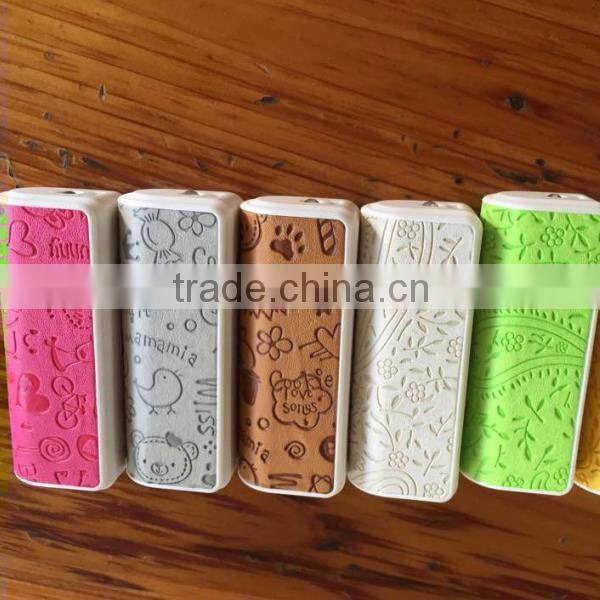 high quality PU Leather Tablet Cell Phone Battery Bank 2600mah