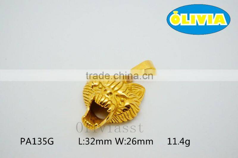 Olivia 2016 New Fashion Modern 316 Stainless steel Cast Metal Lovely Tiger head Pendant