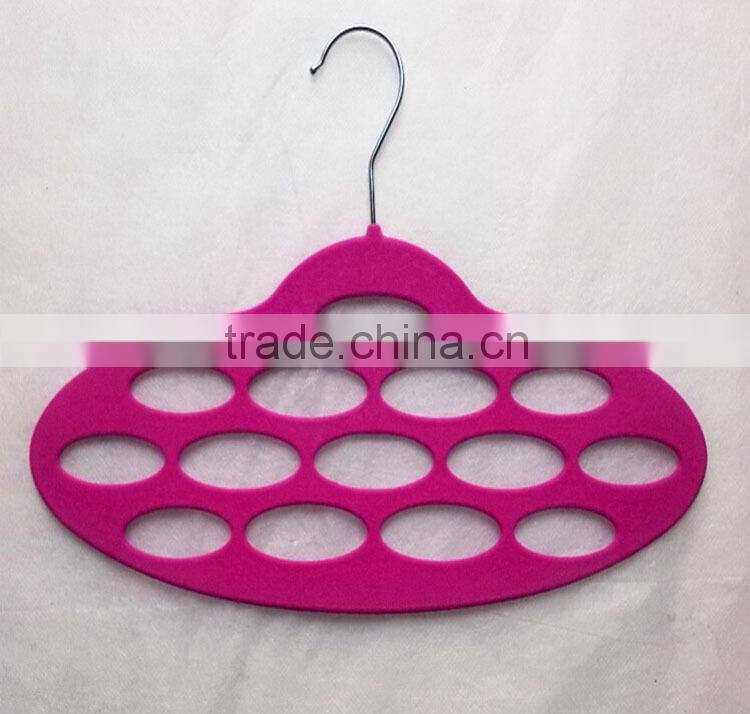 Oval Circles Velvet Flocked Scarf Hanger Organizer