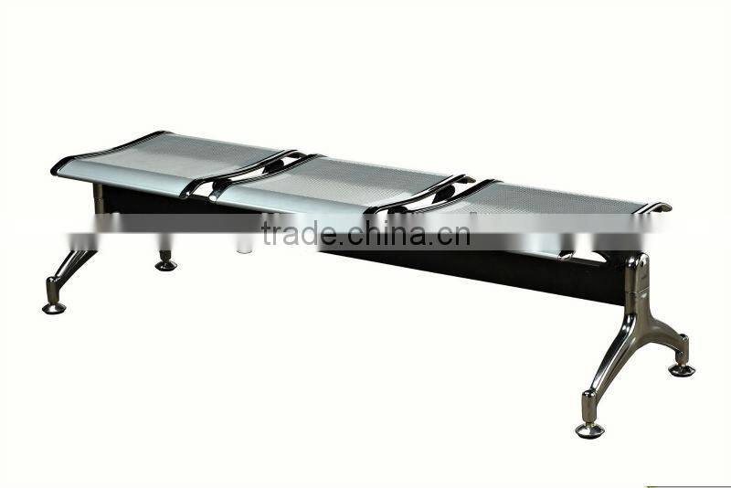 Chrome Metal Public Bench Seating Waiting Room Bench Seating