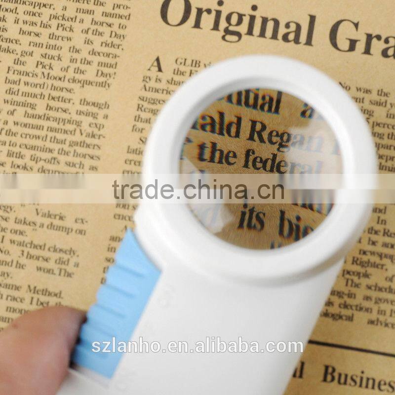 12X Jeweler Magnifier Handheld Glass Magnifying Reading Map Loupe w/ 2 LED Light