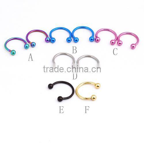 Fashion Stainless Steel Colorful Crystal Body Piercing Jewelry