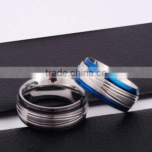 Stock Fashion Stainless Steel Couple Wedding Rings Set(JR10025)
