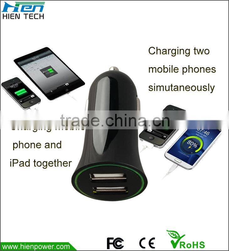 DC 12V USB car charger Dual USB output car charger 5V2.1A