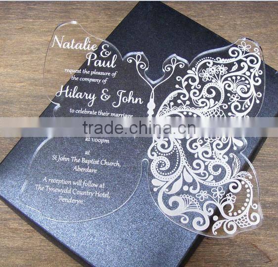 new style butterfly invitation plexiglass wedding invitations