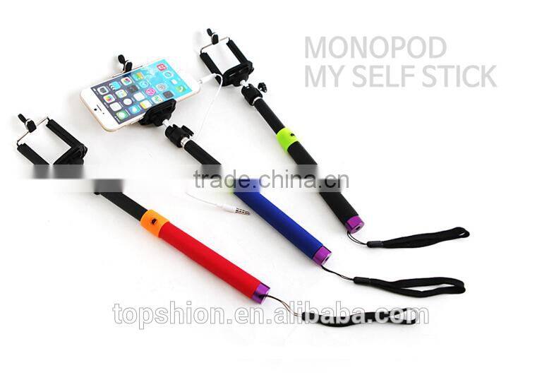 brand new lightweight monopod, wired 3.5mm audio cable handheld monopad, wholesale