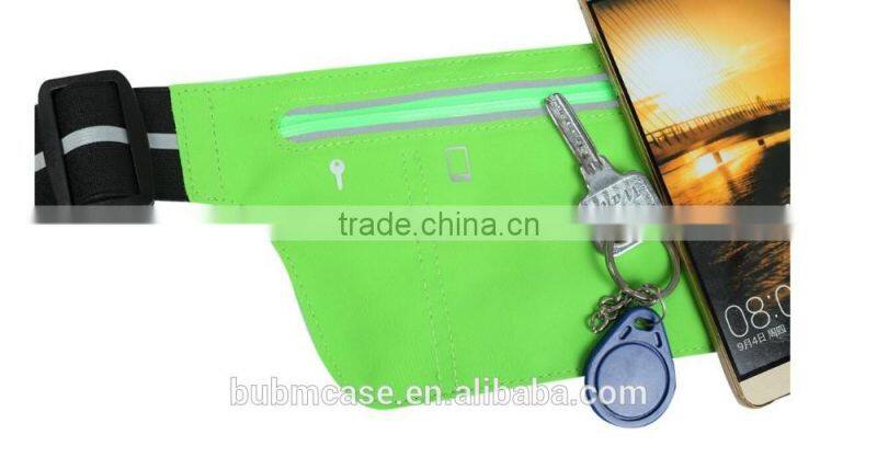 Green Fashionable BUBM Outdoor Sport Waist Bag Shenzhen Resilient Wholesale Waterproof and Breathable Running Waist Bags