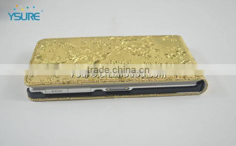 wholesale-luxury Tuhao gold leather phone case local tyrant gold case cover for sony Z1