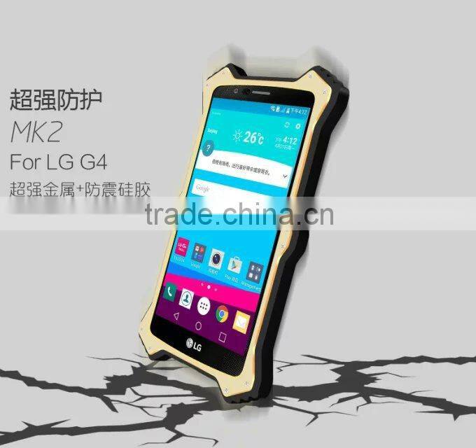 LOVE MEI Shockproof Aluminium Metal Cover for for LG G4 Case with Gorilla Glass Touchscreen