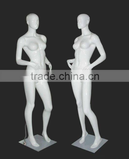 2013 Fashion Fiberglass female mannequin with Egg Head plus size mannequin doll female for display white
