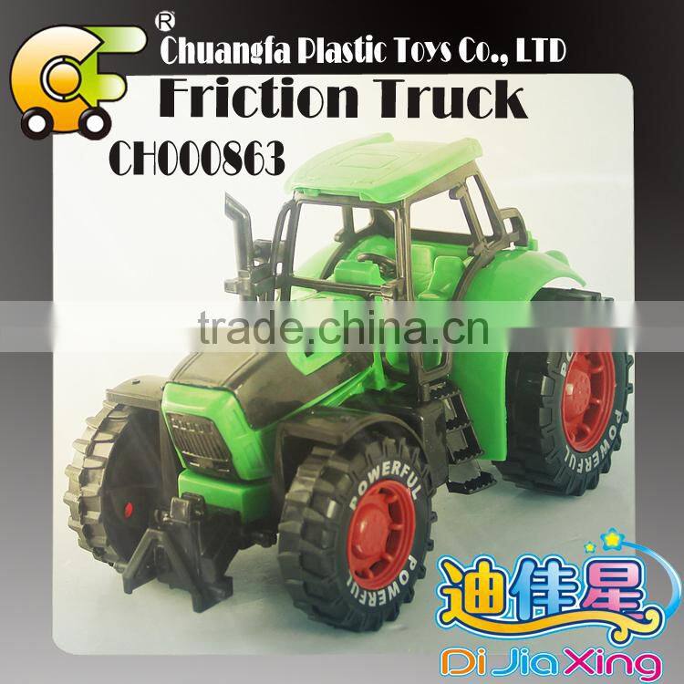 2015 good quality plastic friction farm tractor toys for kid