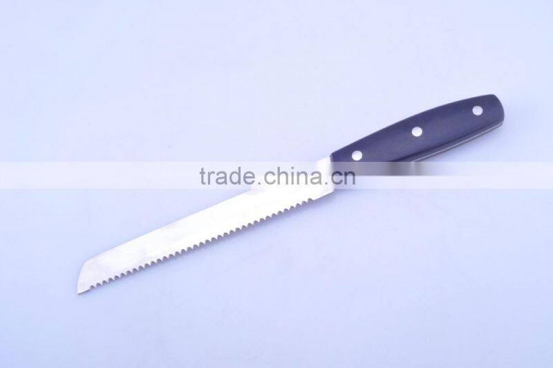 7PCS PP handle kitchen knives with pine wood block