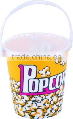 Mini plastic popcorn cup with handle and lid