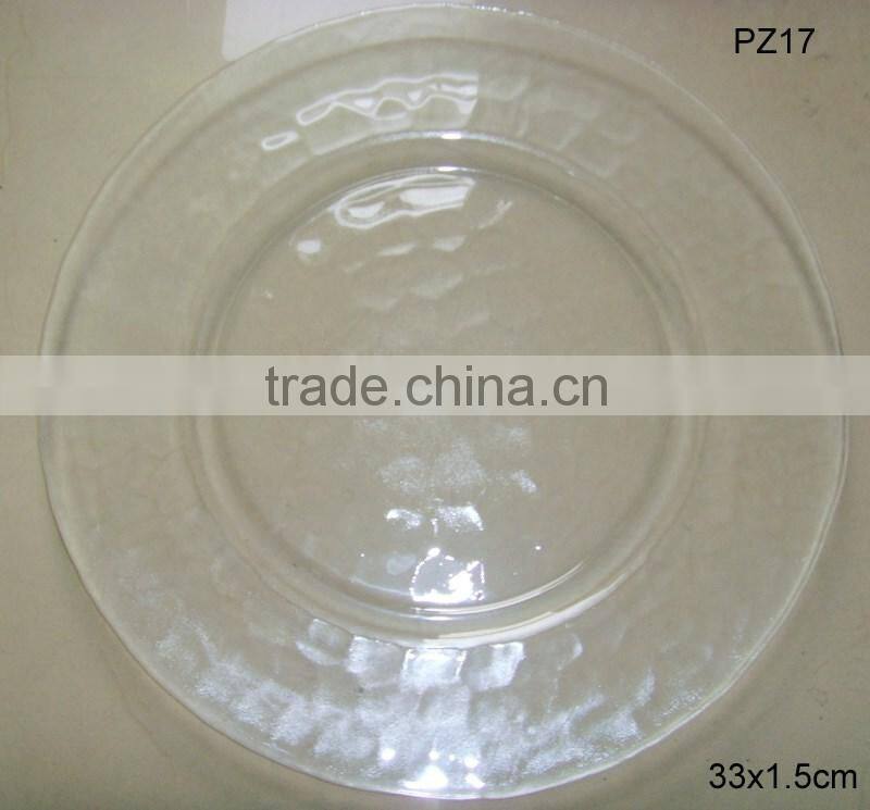 Stocked transparent glass dish for dinner