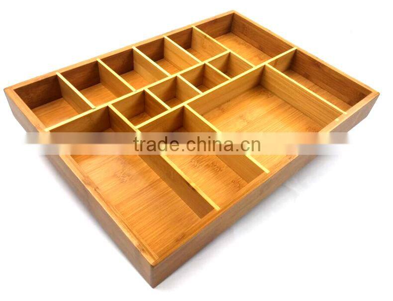BH012/Durable Bamboo Storage Box For Food, Bamboo Drawer Organizer For Kitchenware