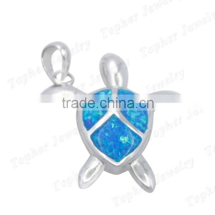 Fire blue opal turtles pendant popular hip hop pendant