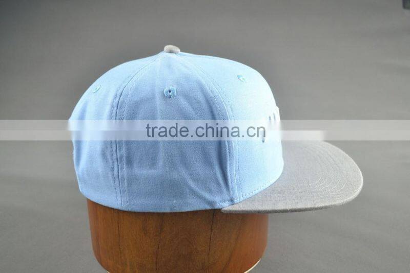 Hi quality custom 100% cotton twill 6-panel snapback cap